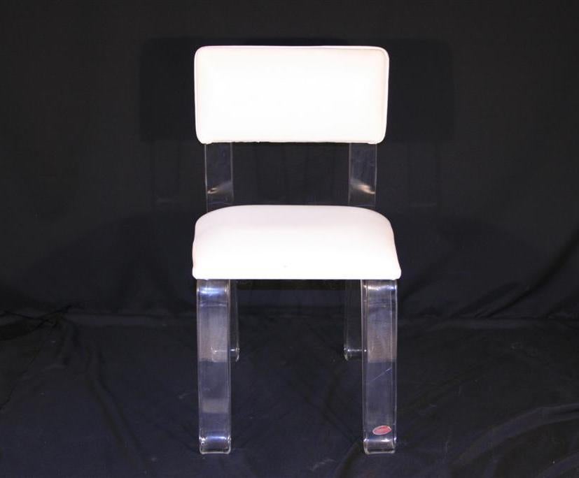American Unique Lucite Hairpin Leg Vanity Chair by Karmel