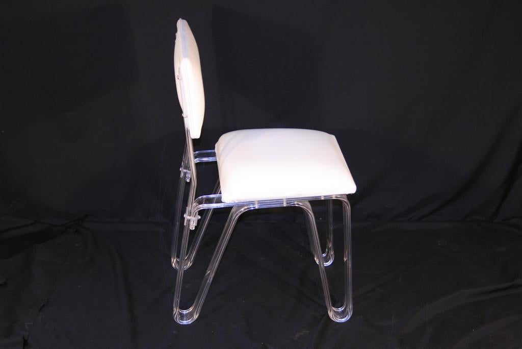 Late 20th Century Unique Lucite Hairpin Leg Vanity Chair by Karmel