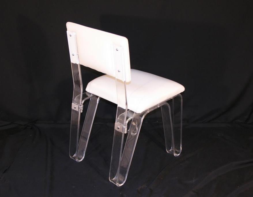 Unique Lucite Hairpin Leg Vanity Chair by Karmel 1