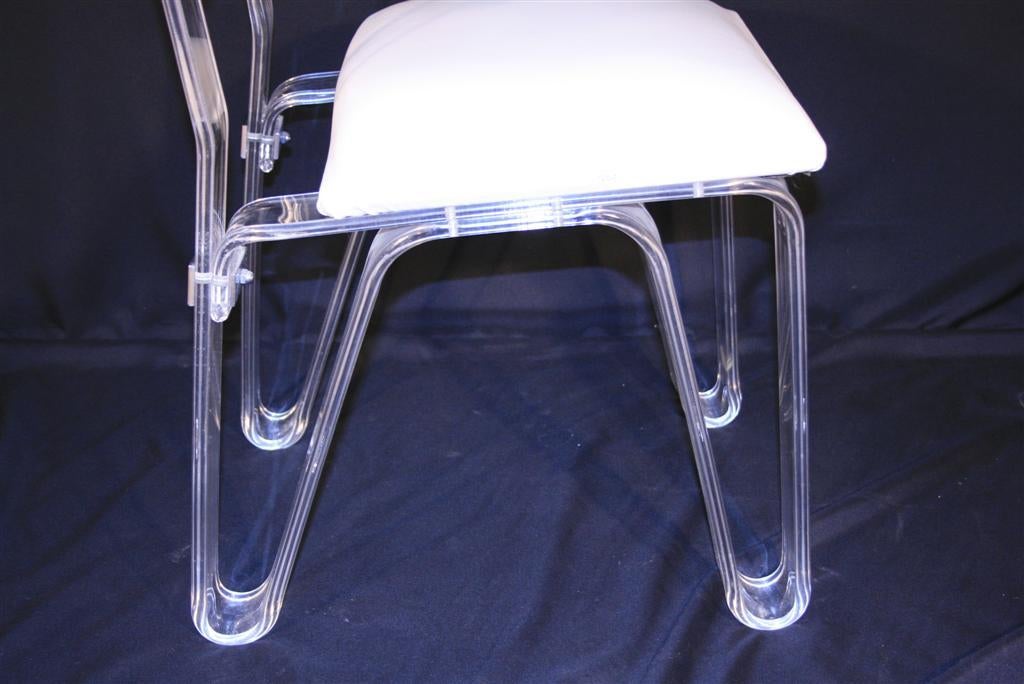 Unique Lucite Hairpin Leg Vanity Chair by Karmel 4
