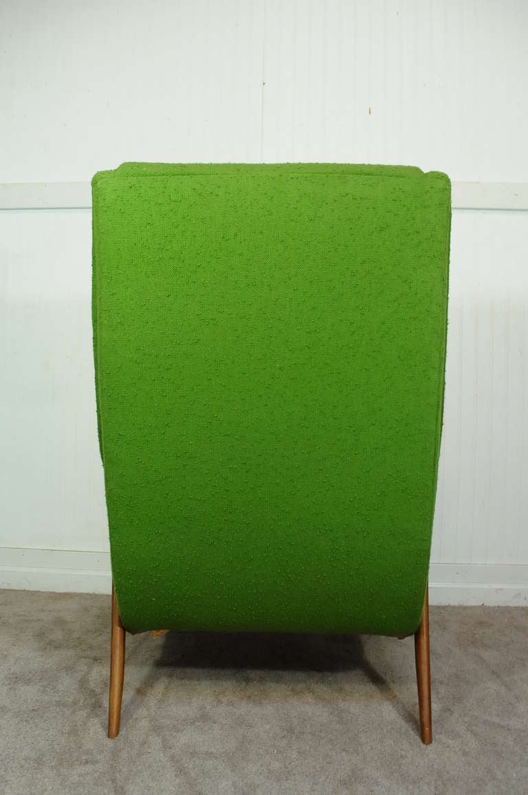 Mid Century Danish Modern Teak Klismos Lounge Chair after T.H. Robsjohn Gibbings 1