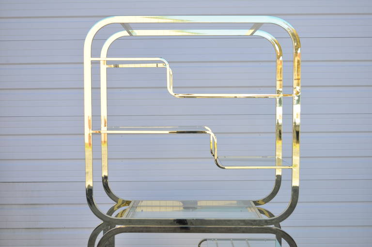 milo baughman brass etagere