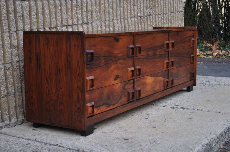 Mid Century Modern Rosewood Dresser or Credenza in Arne Vodder Danish Style 3