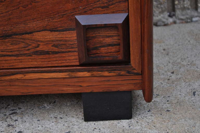 Mid Century Modern Rosewood Dresser or Credenza in Arne Vodder Danish Style In Good Condition In Philadelphia, PA