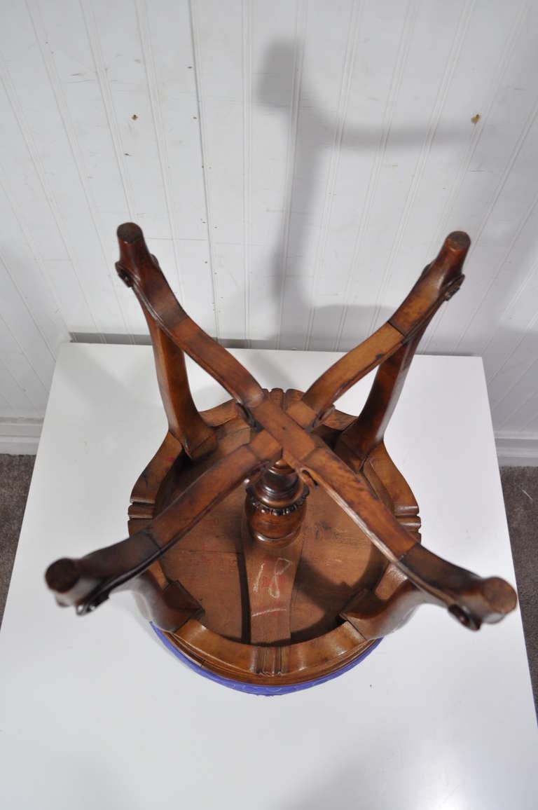 Antique French Louis XV Style Carved Walnut Adjustable Vanity Stool - Piano Seat at 1stDibs 