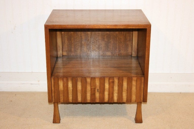 1960's John Widdicomb Sculptural One Drawer Mahogany End Table