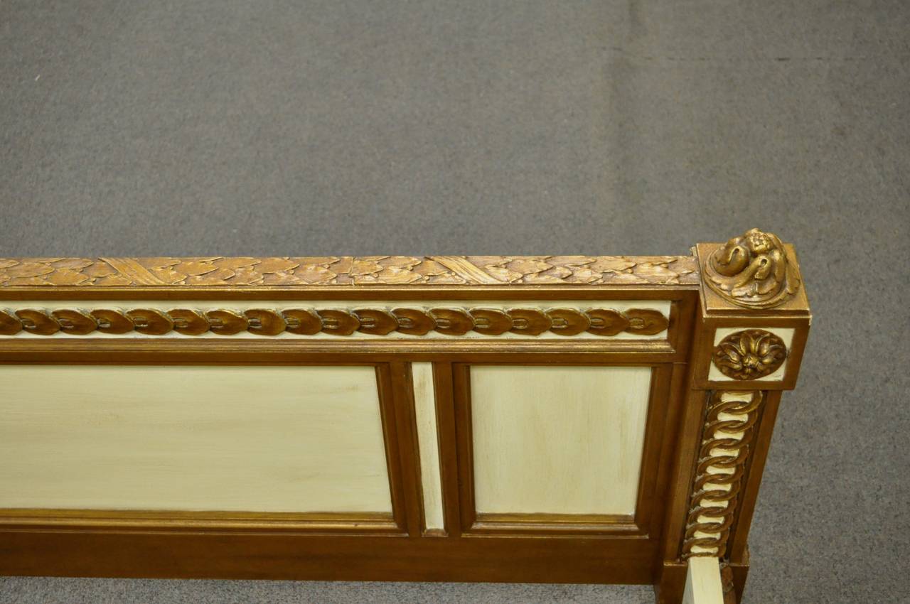Ralph Lauren Home French Louis XVI Style Carved Giltwood King-Size Bed Frame In Excellent Condition In Philadelphia, PA