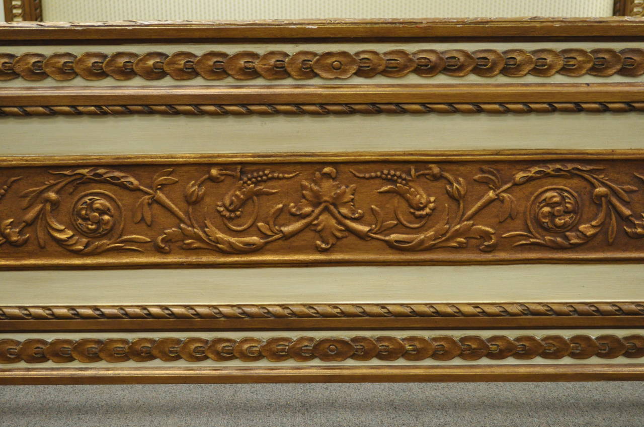 20th Century Ralph Lauren Home French Louis XVI Style Carved Giltwood King-Size Bed Frame
