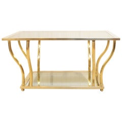 1960's Italian Brass and Glass Hollywood Regency Sculptural Coffee Table 5