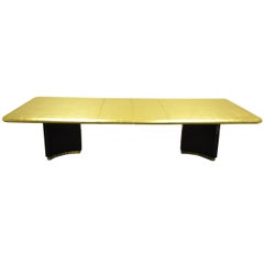Custom Gold Leaf Art Deco Maison Jansen Style Extension Dining Conference Table
