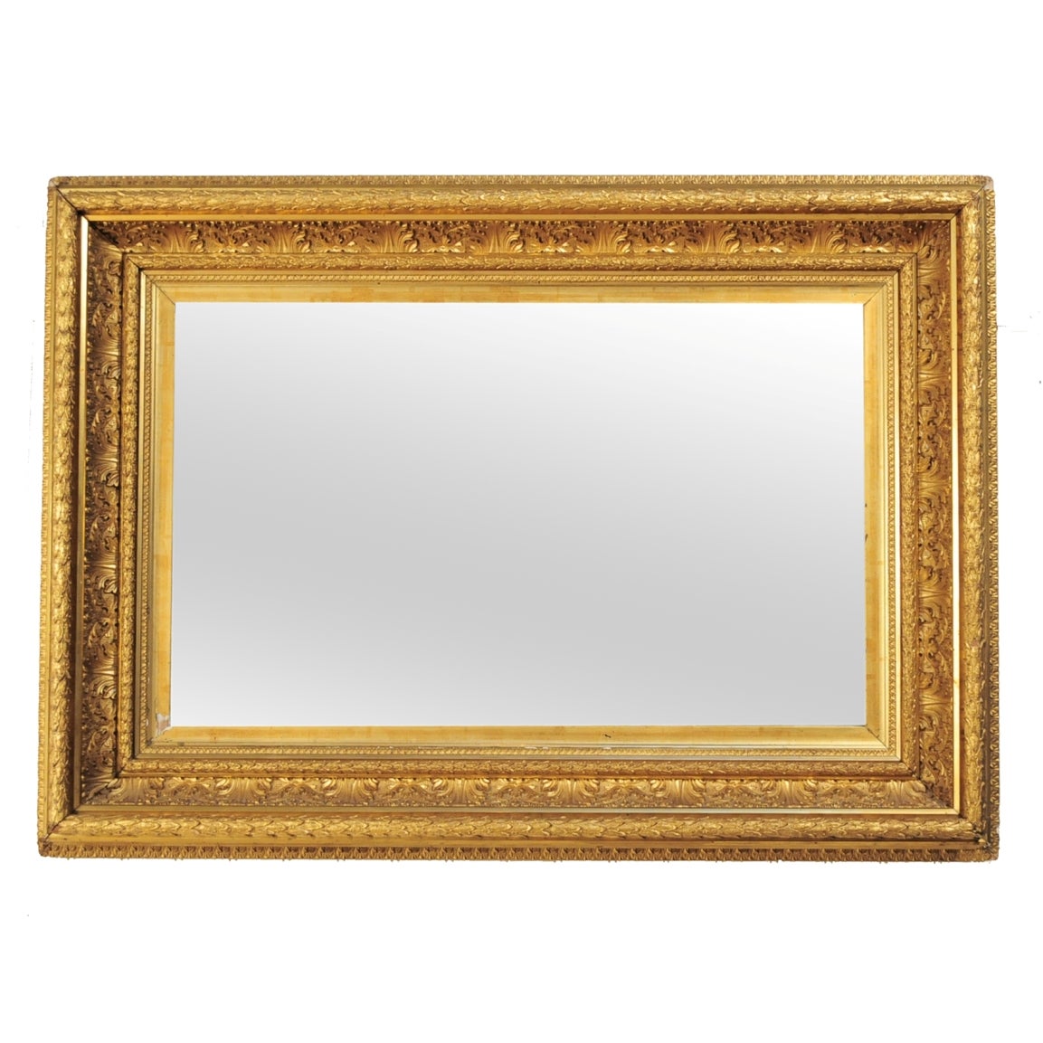 19th C French Gold Gilt Wood Greek Anthemion Wall Mirror