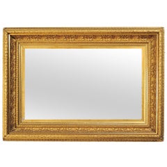 19th C French Gold Gilt Wood Greek Anthemion Wall Mirror