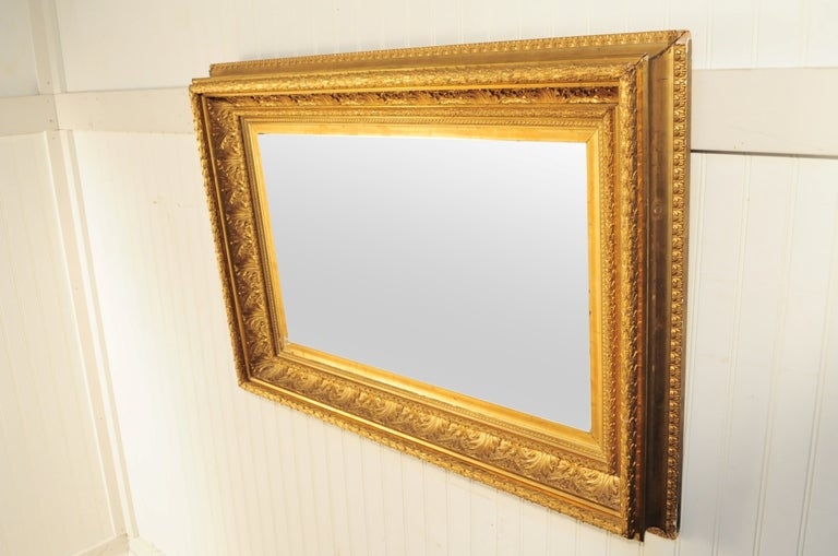 19th C French Gold Gilt Wood Greek Anthemion Wall Mirror 6