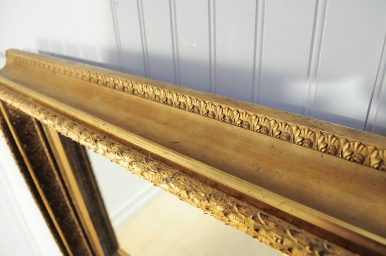 19th C French Gold Gilt Wood Greek Anthemion Wall Mirror 4