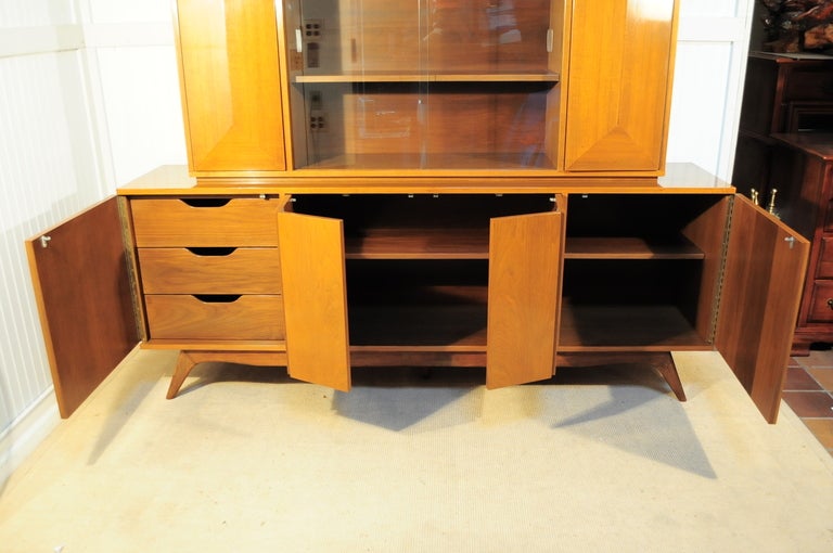 3 Dimensional Diamond Front 2 Piece Credenza Cabinet after Vladimir Kagan 2