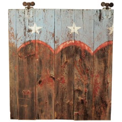 19th C Bucks County PA Weathered Patriotic Painted American Flag Farm Barn Door