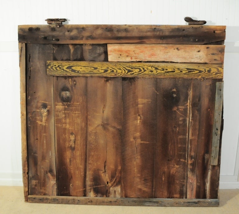 19th C Bucks County PA Weathered Patriotic Painted American Flag Farm Barn Door 4