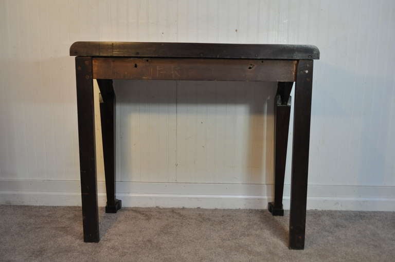19th Century French Empire Figural Flame Mahogany One Drawer Console Hall Table 3