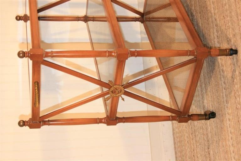 Vintage Neoclassical Style X Form Rolling Server w Brass Accents