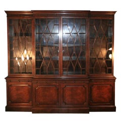Large Mahogany Chippendale Breakfront 86"h x 95"w by Baker