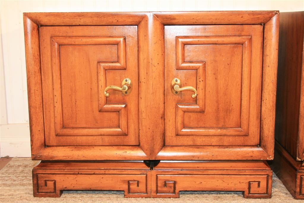 Vintage 1960's Hollywood Regency Greek Key Custom End Tables
