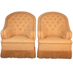 Used Pair of George Smith Markham Tufted Upholstered Arm Chairs