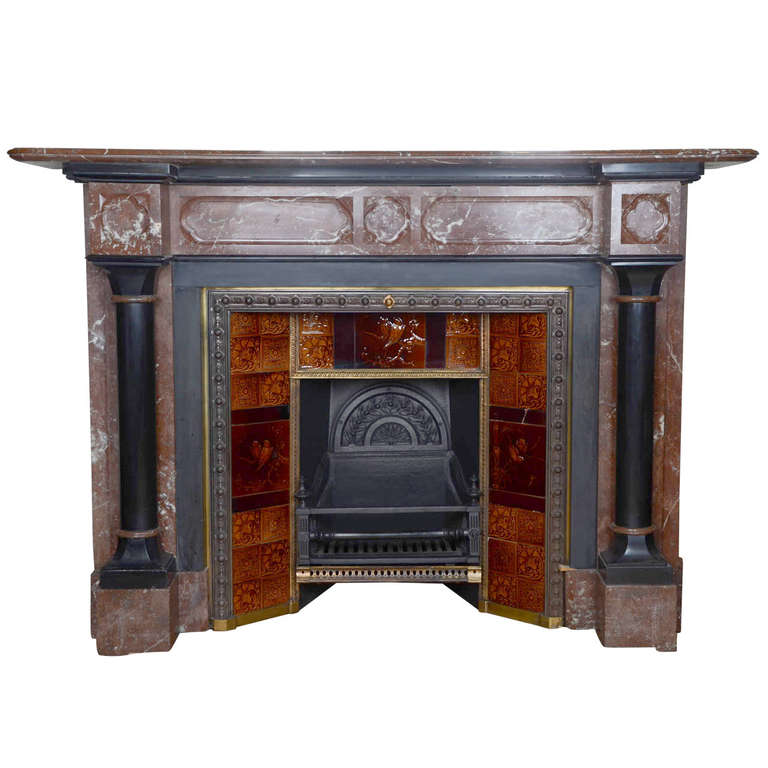 Antique Victorian Gothic Revival Rouge Royal Marble ...