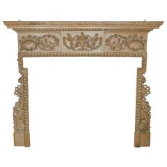 Used Original Georgian Carved Wooden Fireplace Surround