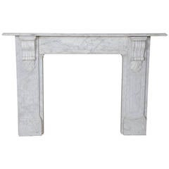Antique Victorian Carrara Marble Corbel Fire Surround