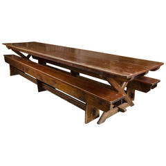 Vintage Reclaimed Long Dining Tables and Benches