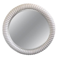 Large Lacquered Round Mirror 4