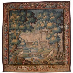 Flemish portico garden tapestry, Flandres 17th Century
