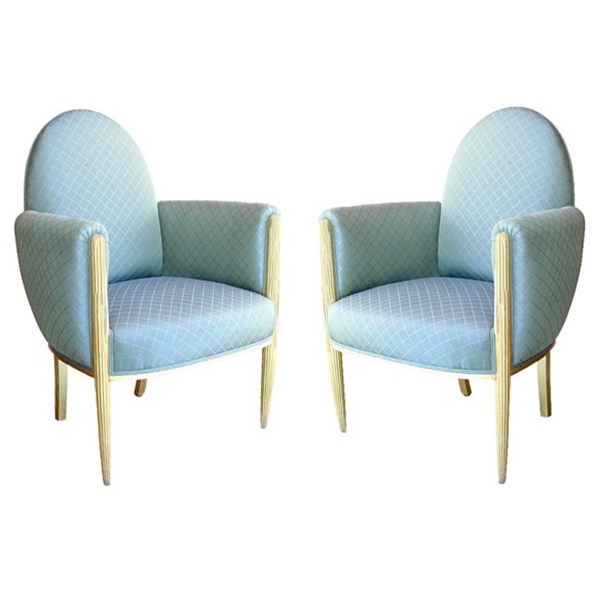 Art Deco French Lounge Chairs Circa 1940 For Sale