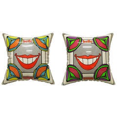 Vintage Pair of  Pop Art Psychedelic Pillows  by Artist  Peter Max