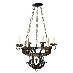 Antique French Iron Chandelier