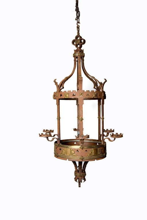 Iron and Brass Six Arm Lantern