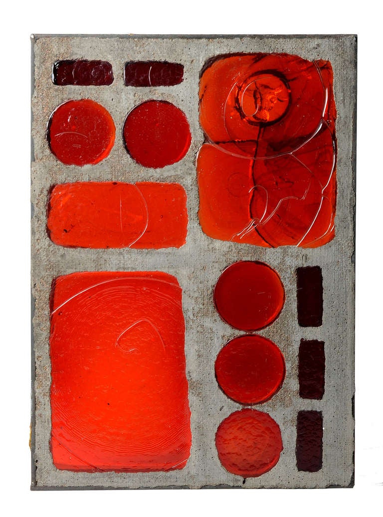 Rare Erik Hoglund Glass and Concrete Sculpture for Boda