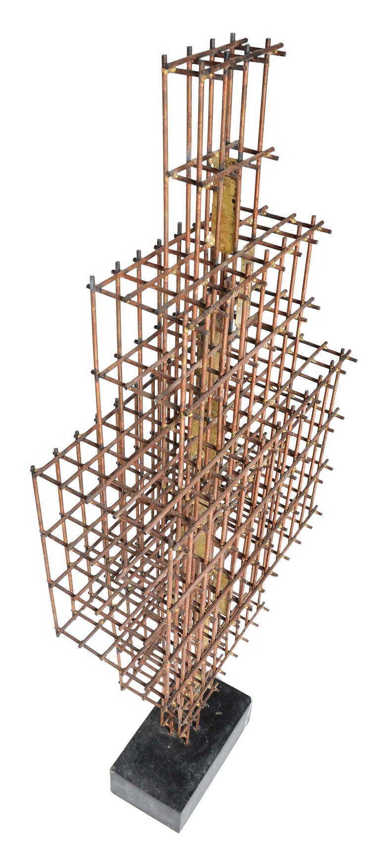 American Large Curtis Jere Architectural Brass Rod Sculpture