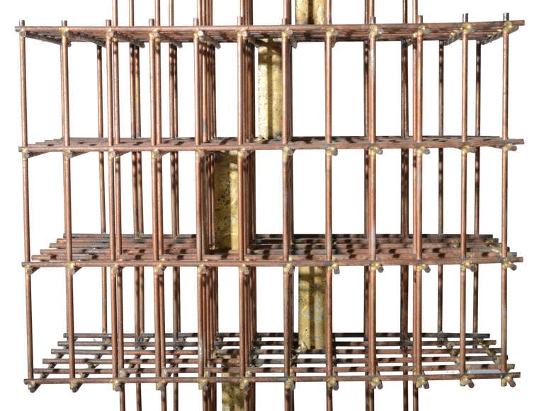 Mid-20th Century Large Curtis Jere Architectural Brass Rod Sculpture