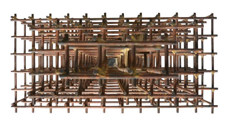 Large Curtis Jere Architectural Brass Rod Sculpture 2
