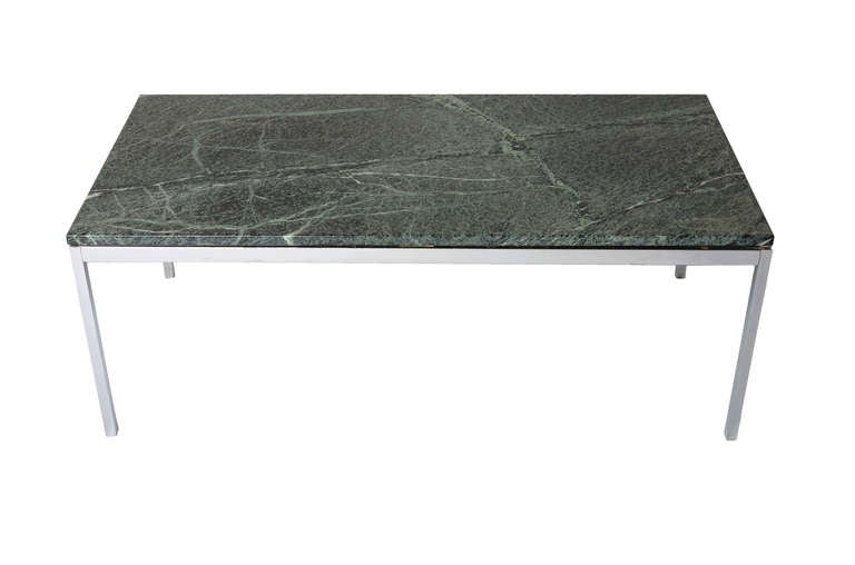 Mid-Century Modern Rare Florence Knoll Coffee Table with Verde Alpi Marble Top