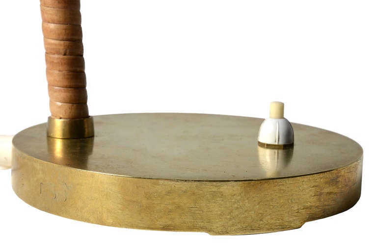 Mid-20th Century Adjustable Solid Brass Table Lamp