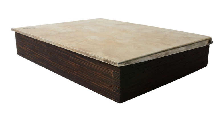 Exceptional Tapio Wirkkala wenge and silver Cigar case/trinket box.