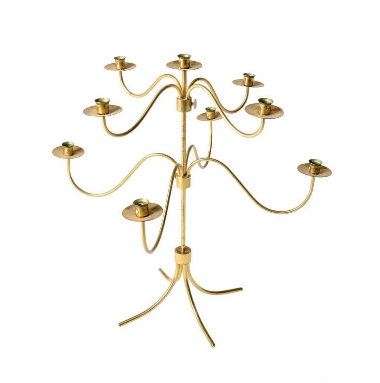 An iconic piece from Josef Frank for Svenskt Tenn.
Beautiful solid brass construction.
Two adjustable levels controlled by a simple thumb screw. 
Very delicate and refined with a nice scale.