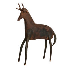 Vintage Handcrafted Metal Deer Figure