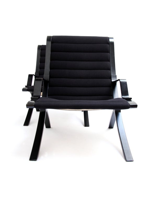 Danish Pair of Peter Hvidt and Orla Mølgaard-Nielsen Ax Lounge Chairs