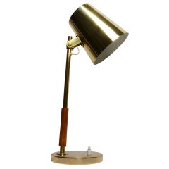 Paavo Tynell Table Lamp in Brass and Teak