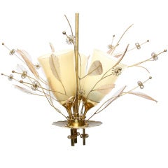 Paavo Tynell  3 armed Brass Chandelier