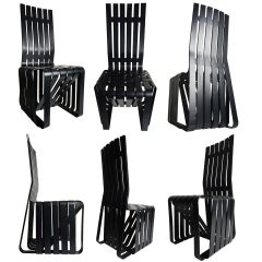 Set of 6 Frank Gehry "High Sticking" Tall Chairs 11