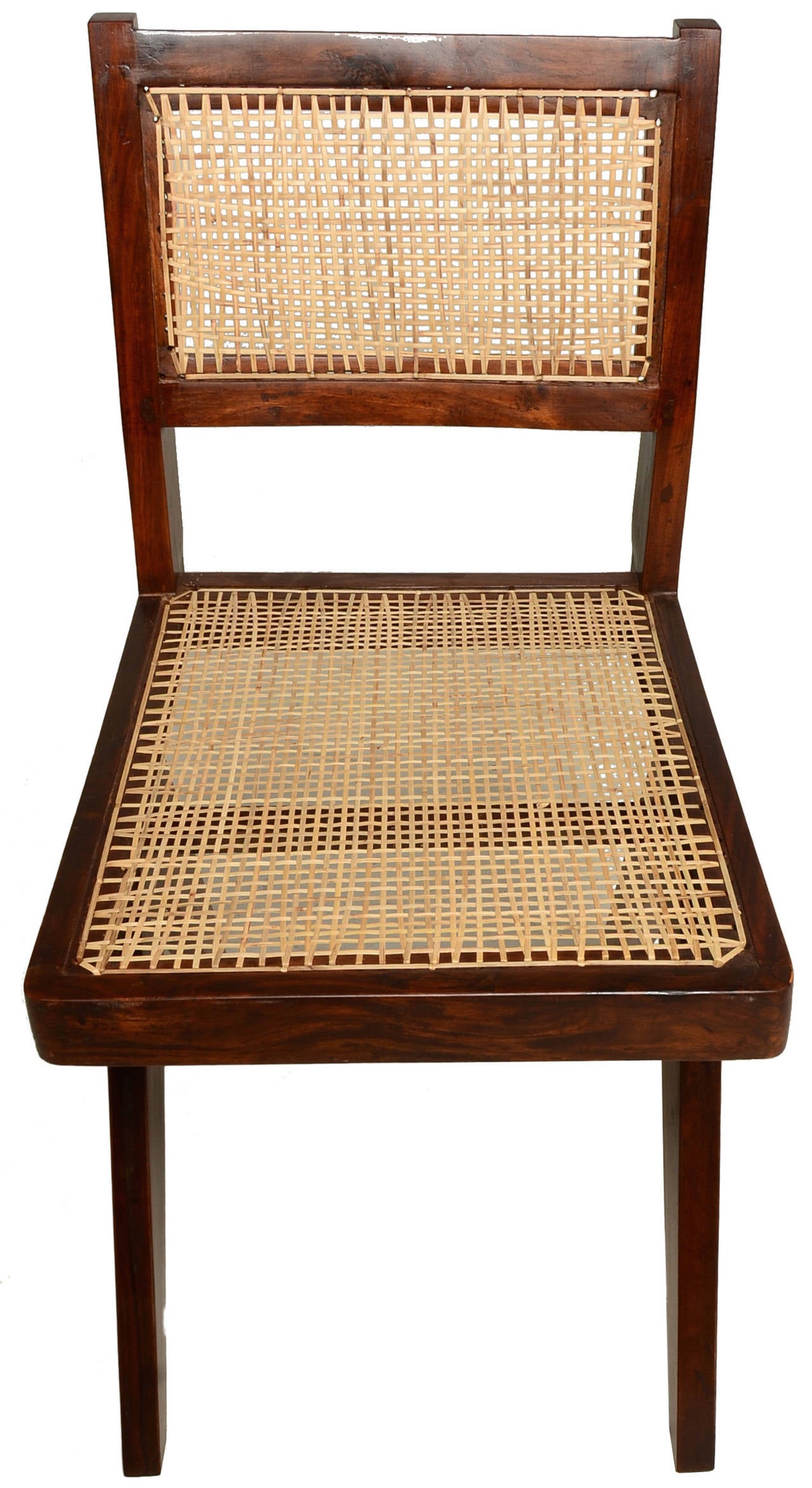 Extraordinary Set of Ten Pierre Jeanneret Armless Dining Chairs In Excellent Condition In Toronto, Ontario